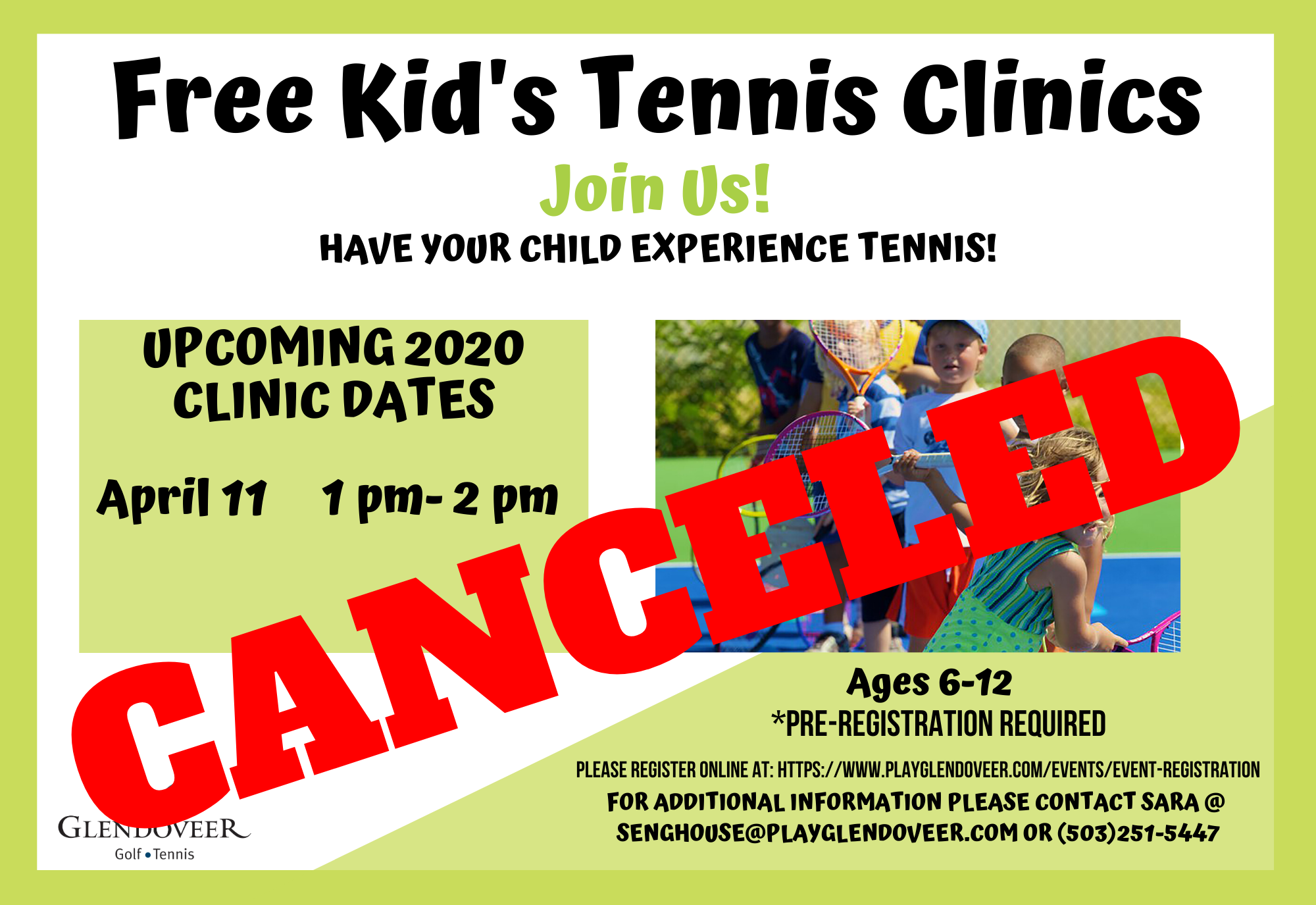 free tennis clinics