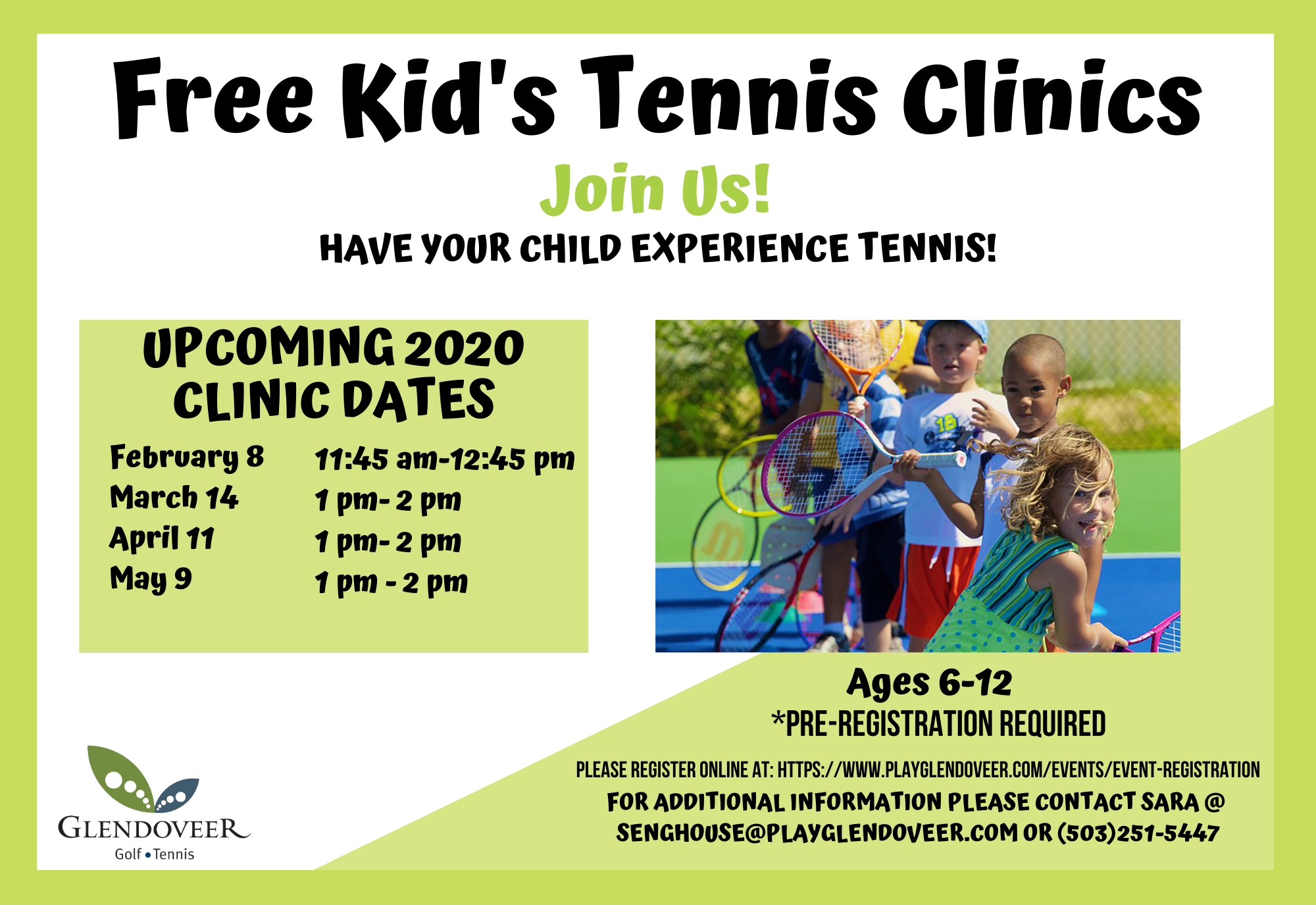 free tennis clinics 2
